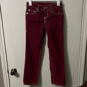True Religion Burgundy Denim Jeans